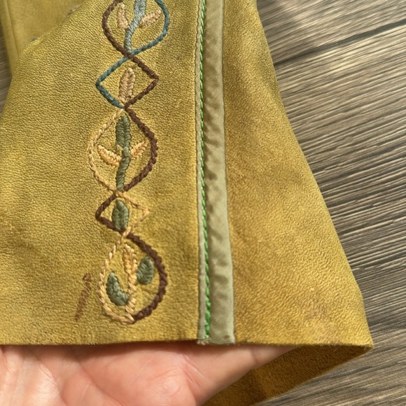 RARE Ralph Lauren blue label calf-suede tan leather embroidered western pants 6 - Picture 7 of 17